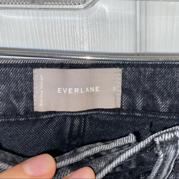 EVERLANE BLACK DENIM RAW HEM SKIRT SIZE 30 - Picture 5 of 6